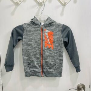 Nike Kids Gray and Orange Hoodie